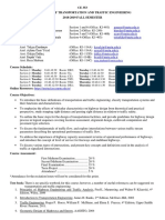 CE 353 Transportation Engineering Course Syllabus