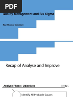 Quality Management and Six Sigma: Ravi Shankar Denduluri