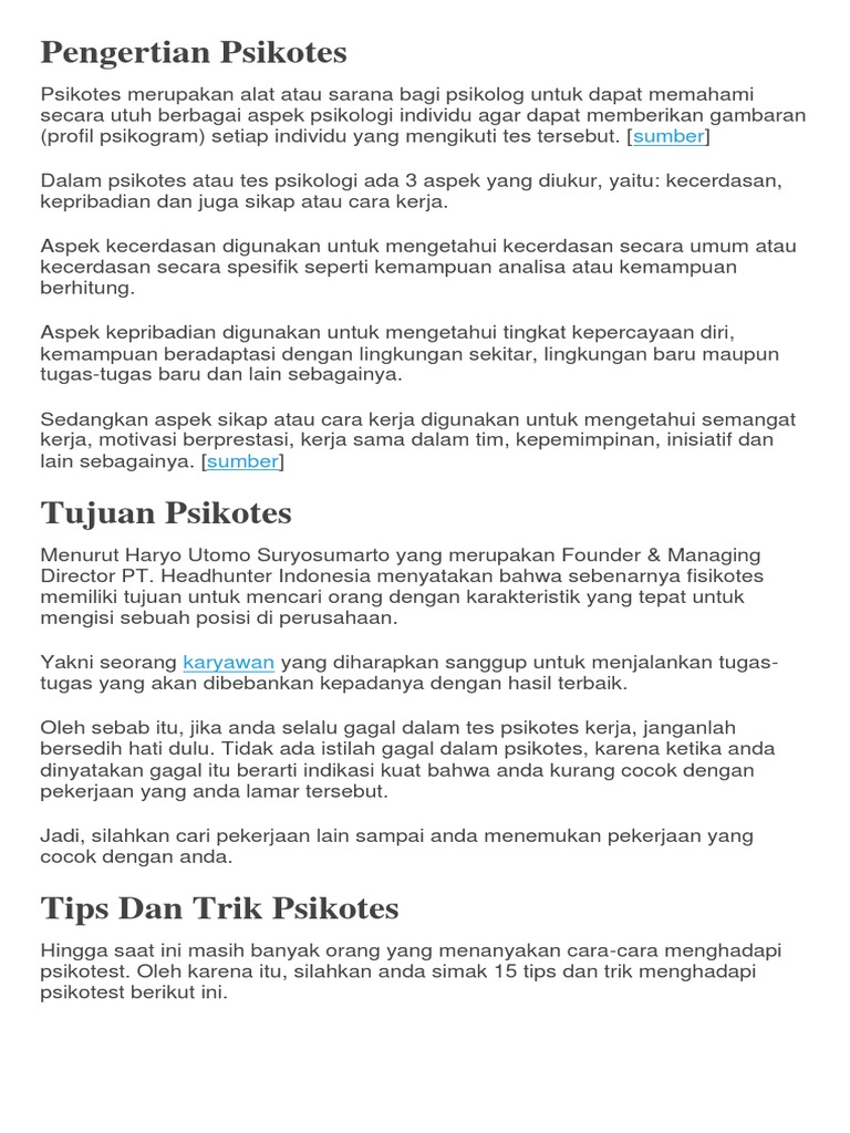 Psikotes | PDF