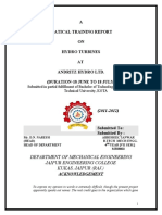A Pratical Training Report ON Hydro Turbines AT Andritz Hydro Ltd. (Duration-18 June To 18 July)
