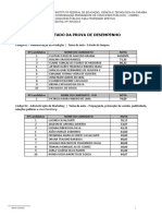 Resultado Prova Desempenho Edital 334