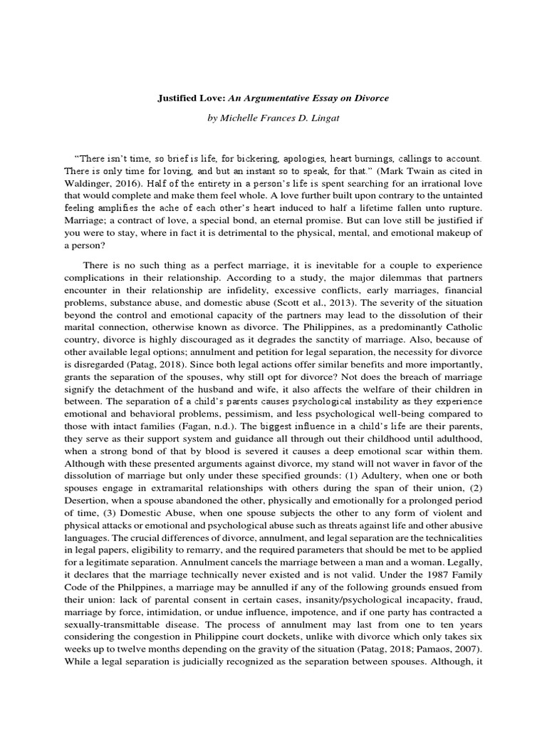 divorce essay