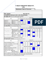 Excavator Maintenance Chart PDF