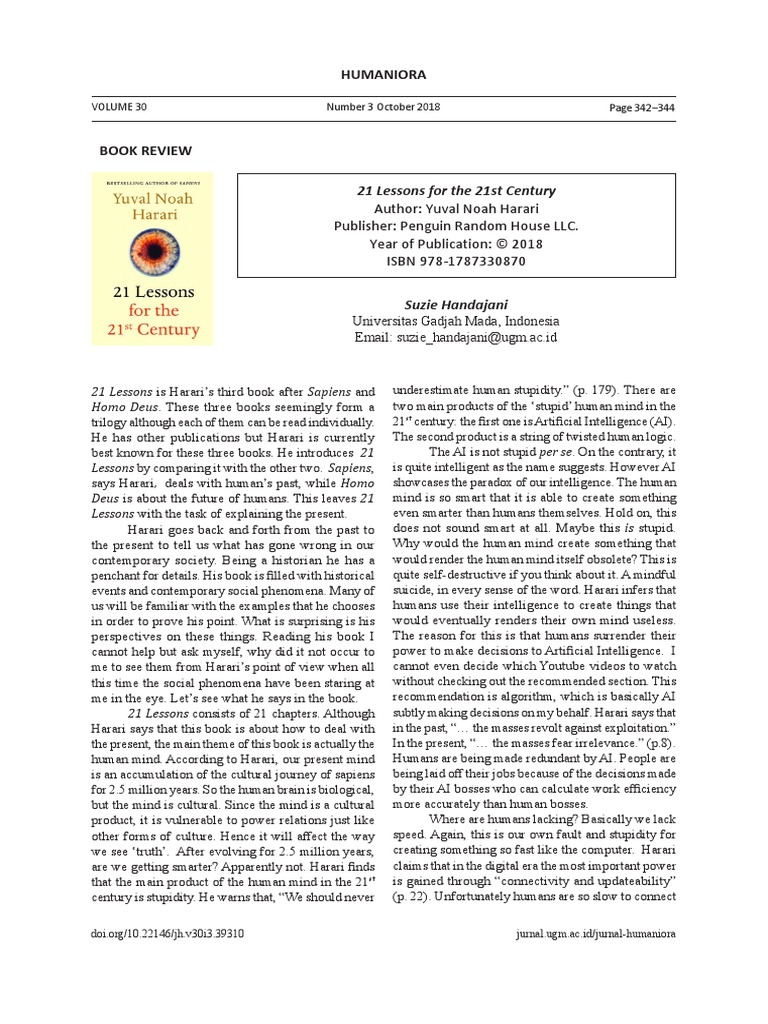 21 Lessons For The 21st Century PDF | PDF | Artificial Intelligence ...