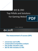 Seo & Cro Top Pitfalls and Solutions For Gaming Websites: Slide Master - Coverpage