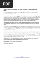 So You Can Write Publications, LLC Black Excellence Academic Scholarship Fund