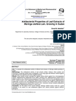 Antibacterial Properties of Leaf Extracts Of: Moringa Oleifera Lam. Growing in Sudan