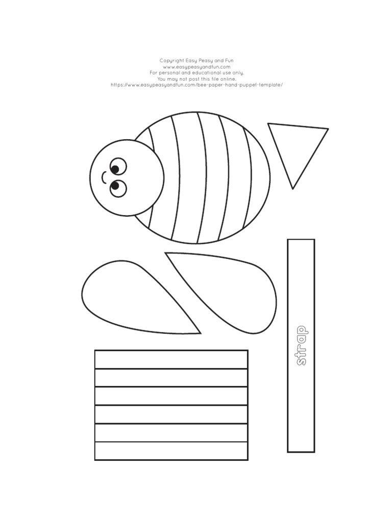 Free Printable Bee Finger Puppet Template
