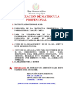 Legalización de matrícula profesional Bolivia