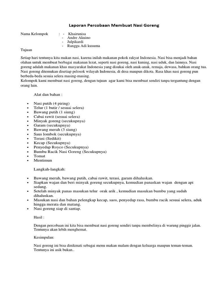 Contoh Teks Laporan Percobaan Kelas 9 Seputar Laporan