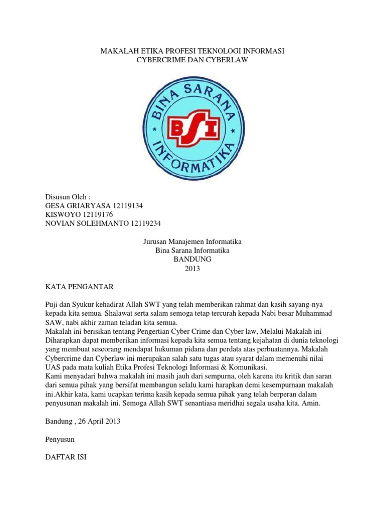 Makalah Cyber Crime | PDF