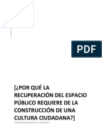 Por Que La Recuperación Del Espacio Publico Requiere de Construcción de Cultura Ciudadana?