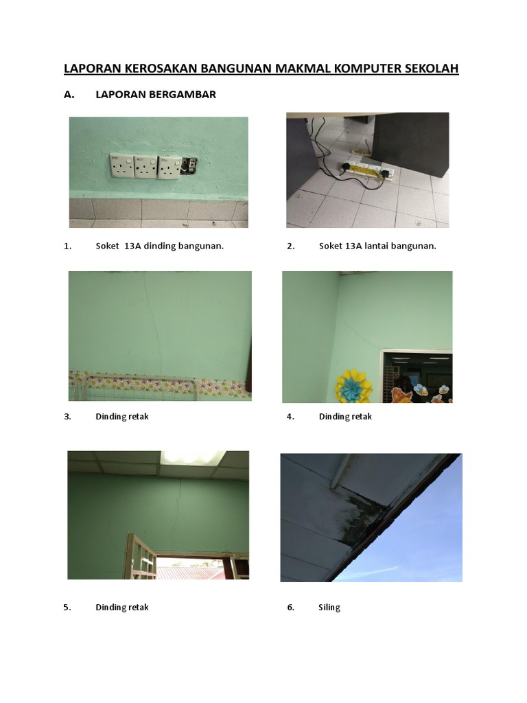 Laporan Kerosakan Bangunan Makmal Komputer Sekolah Docx
