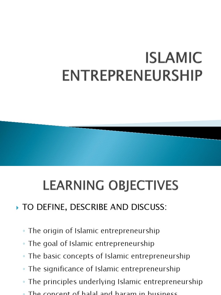Islamic Entrepreneurship Pdf Islamic Banking And Finance