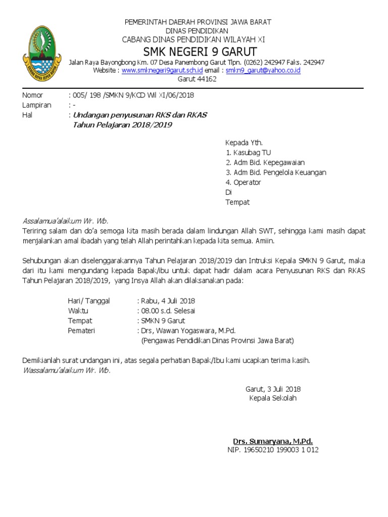 Contoh Undangan Rapat Penyusunan Rkas - IMAGESEE