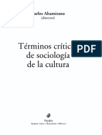 Altamirano Carlos - Terminos Criticos de Sociologia de La Cultura