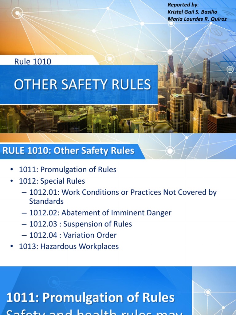 Rule 1010 | PDF | Occupational Safety And Health | Safety