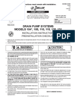 Drain Pump Systems MODELS 104, 105, 110, 115, 120, 131: Installation Instructions Preinstallation Checklist