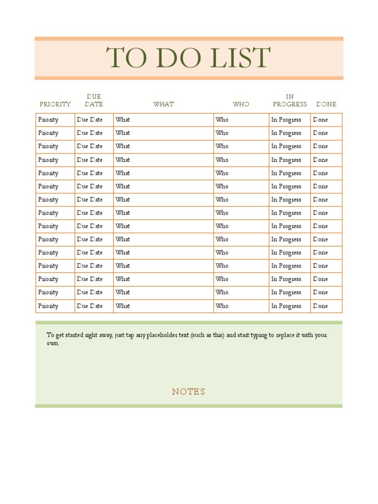 Efficient To-Do List Template | PDF