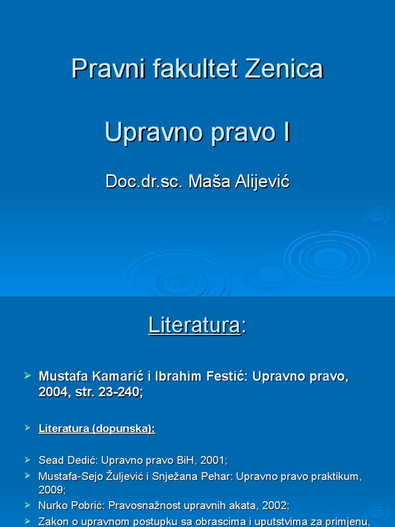 Prezentacija Upravno Pravo 1 | PDF
