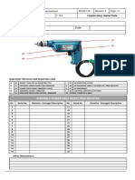 Project Name of Inspector Location: Power Drill Inspection