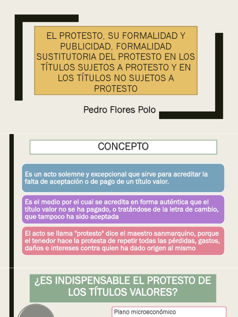 El Protesto en Títulos Valores | PDF | Pagaré | Economias