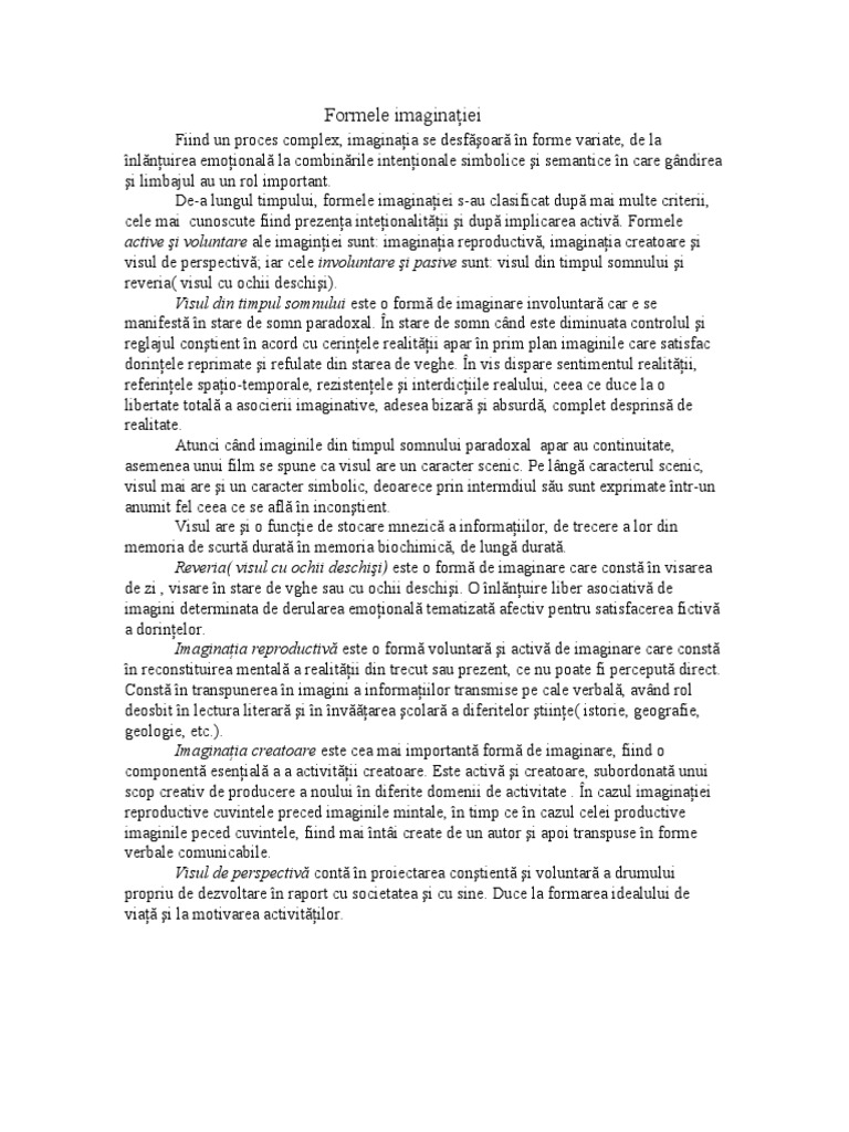 Formele Imaginaţiei | PDF