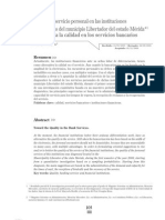 La calidad del servicio personal en las instituciones financieras del municipio Libertador del estado Mérida. Hacia la calidad en los servicios bancarios