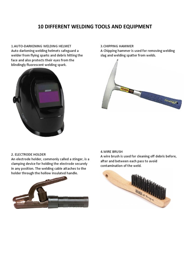 10 Different Welding Tools and Equipment PDF Welding