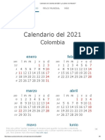 Calendario de Colombia Del 2021 - ¿Cuándo en El Mundo