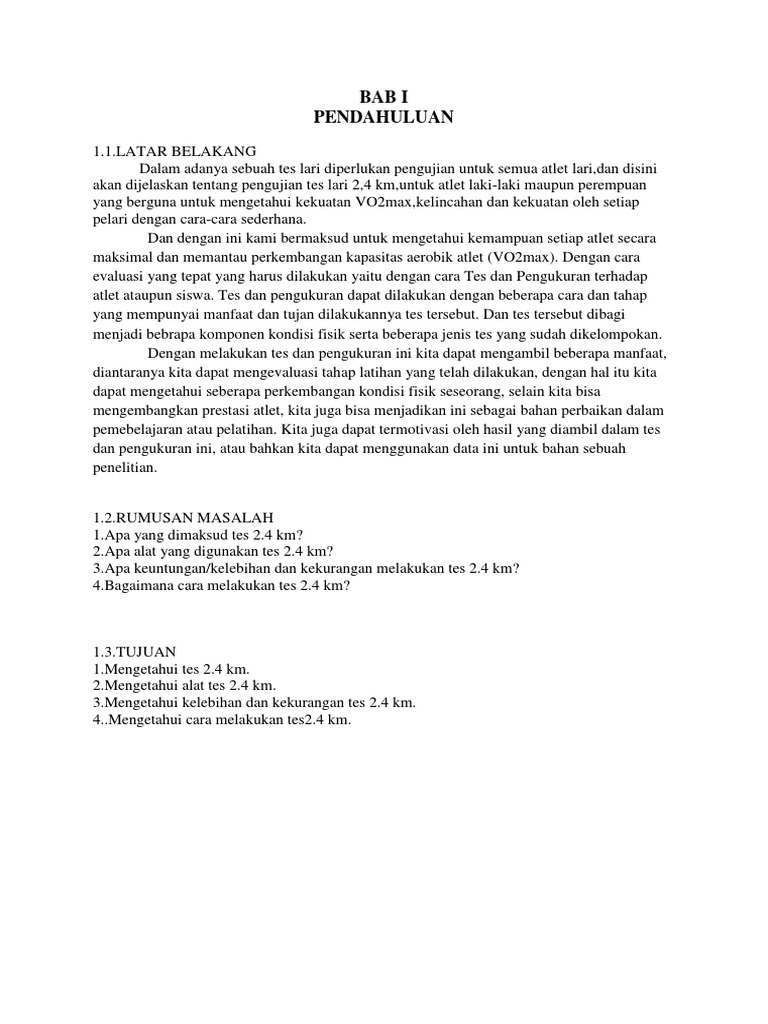 Makalah Lari 12 Menit Kebugaran Jasmani Pdf