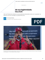 Maduro Defende Sua Legitimidade; Chancelaria Critica EUA _ Mundo _ G1