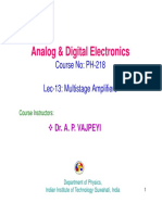 Analog & Digital Electronics: Course No: PH-218 Lec-13: Multistage Amplifiers
