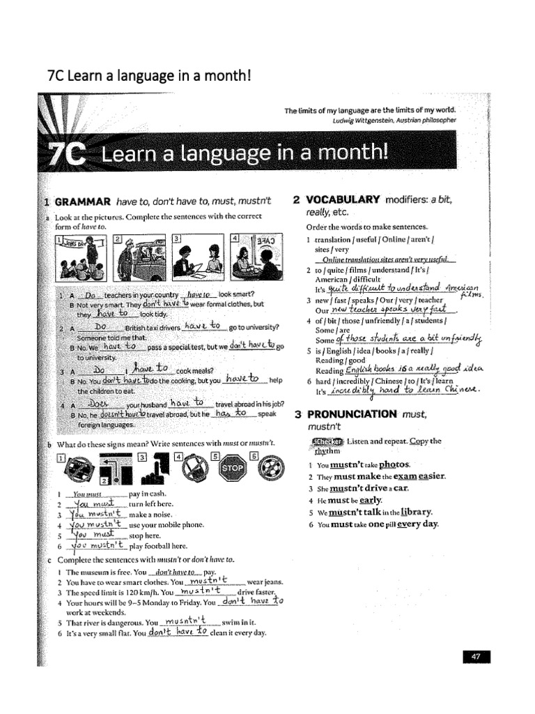 7c Workbook | PDF | English Language | Human Communication