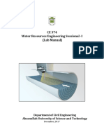 CE 374 Water Resources Engineering Sessional - I (Lab Manual)