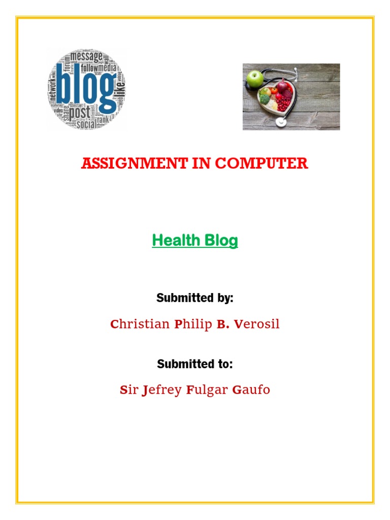 Assignment in Computer | PDF | Wellness