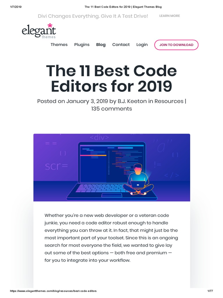 The 11 Best Code Editors For 2019 - Elegant Themes Blog PDF | PDF ...