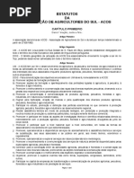 ESTATUTOS DA ASSOCIAÇÃO DE AGRICULTORES DO SUL - ACOS