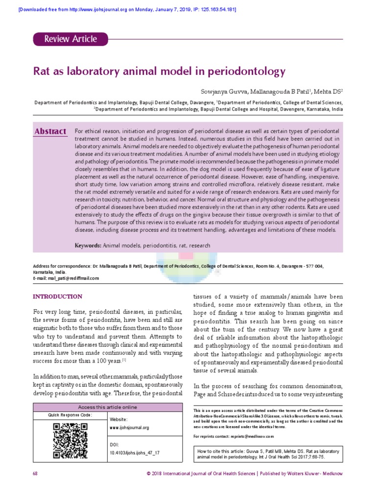 IntJOralHealthSci7268-2492995 065529 | PDF | Human Tooth | Rodent