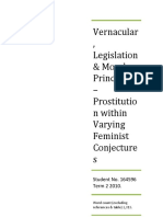 Vernacular, Legislation & Moral Principles - Prostitutio N Within Varying Feminist Conjecture S