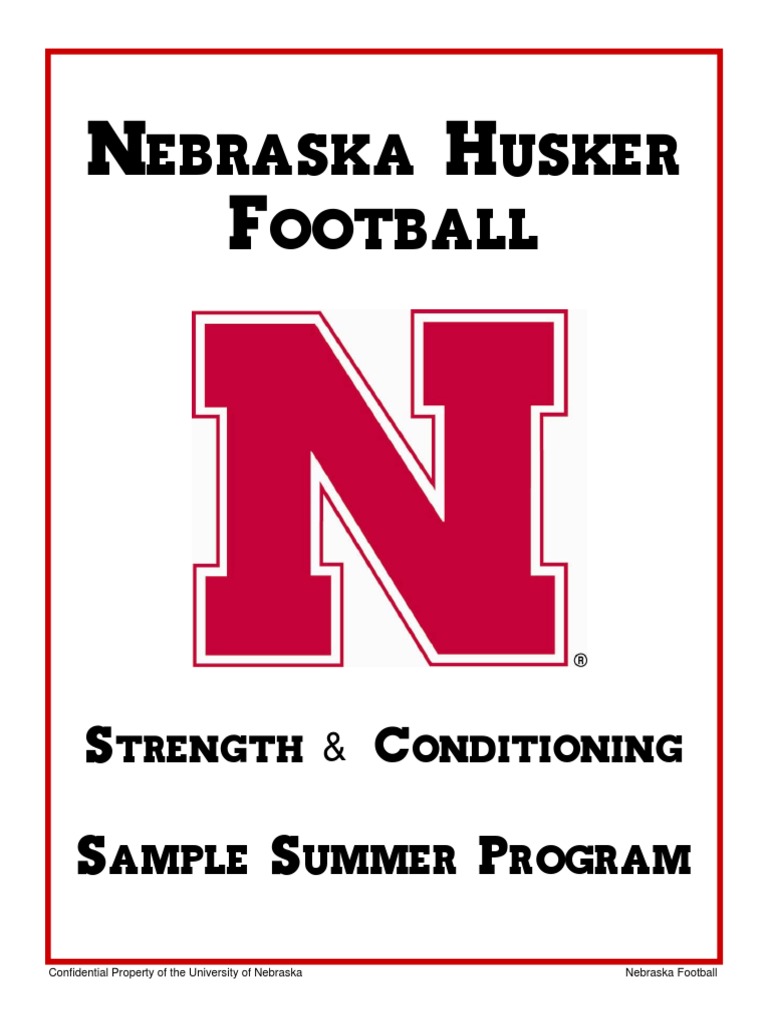 Nebraska Husker Football Sample Summer Program PDF