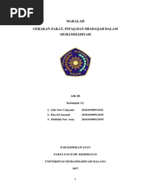 Makalah Gerakan Zakat Infaq Dan Shadaqah Dalam Muhammadiyah