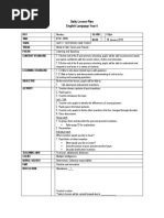 Daily Lesson Plan English Language Year 4