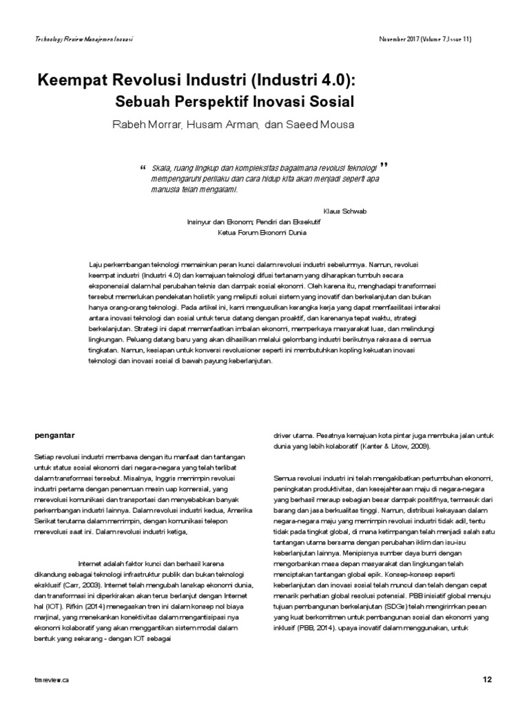 The Fourth Industrial Revolution Industry 40 A Soc - En.id | PDF