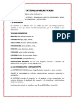 Las categorías gramaticales y su clasificación