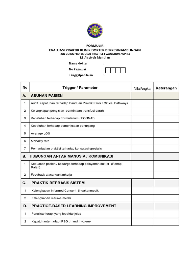 Evaluasi OPPE Dokter RS Aisyiyah | PDF