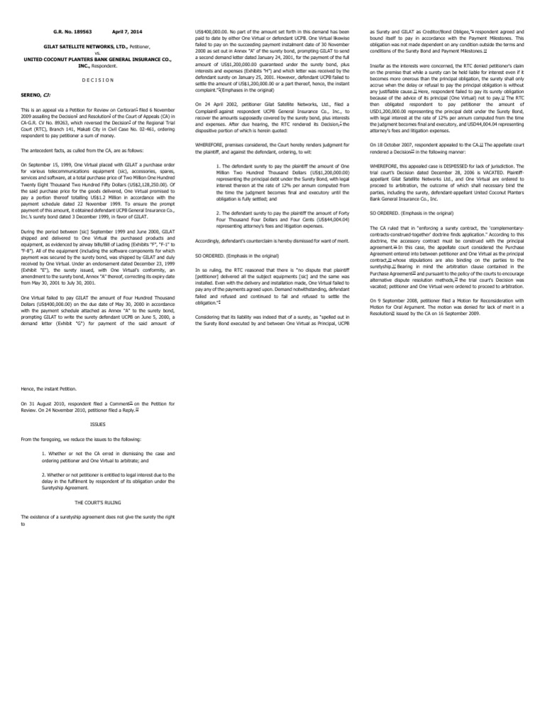 G.R. No. 189563 April 7, 2014 Gilat Satellite Networks, LTD
