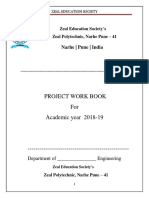 Project Work Book For Academic Year 2018-19: Narhe - Pune - India