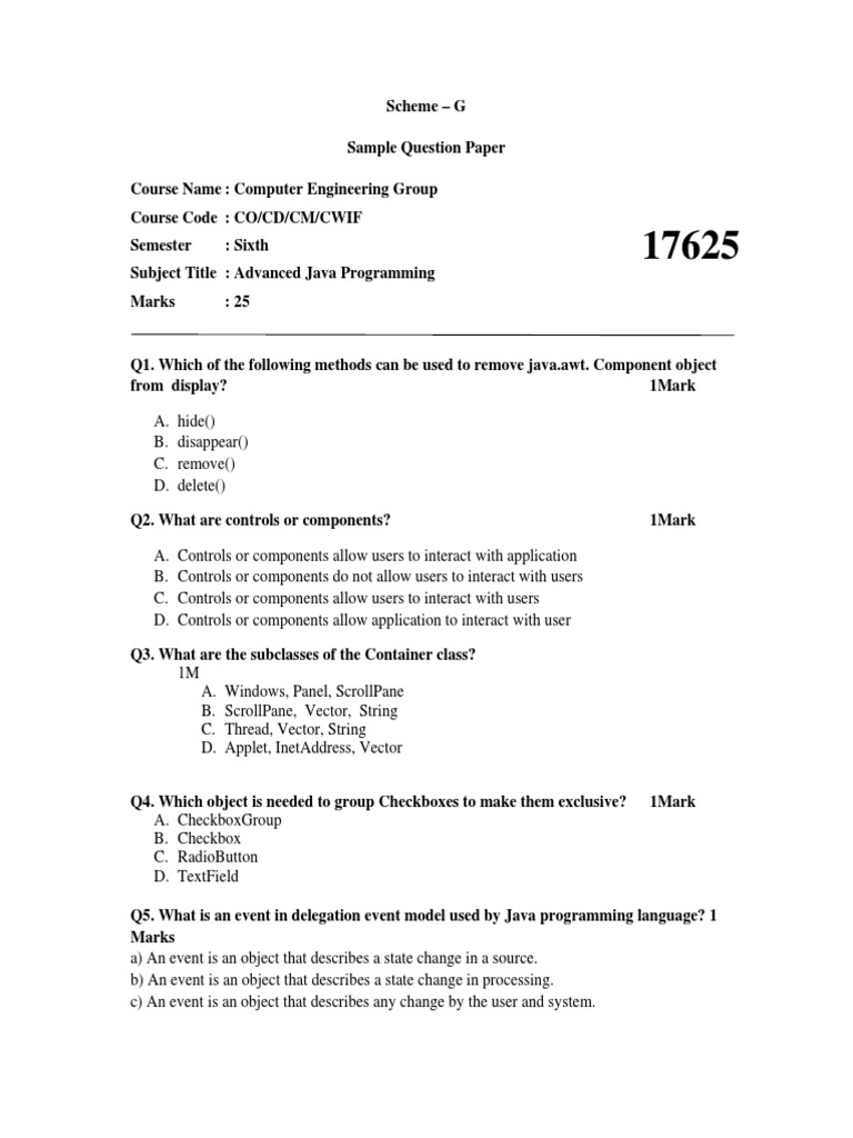 Advanced Java Programming | PDF | Java (Programming Language) | Object ...