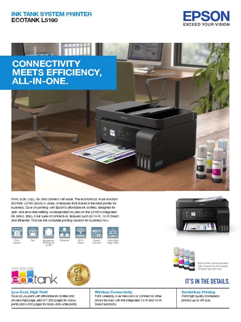 Epson EcoTank L3110 L3150 August2018 PDF Image Scanner Printer